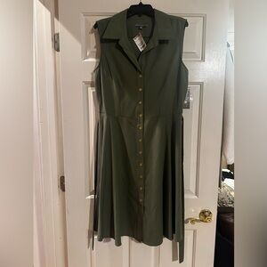 Women’s dress.   New.  Army green , belted.
